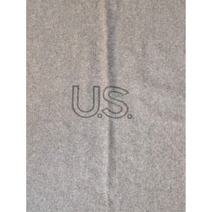 Vintage US Military Wool Blanket 50% New Gray 56x84 Wanskuck WWII Era